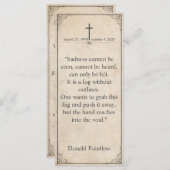 悲しみは見ることができない – 葬儀ヴィンテージカード (正面/裏面)