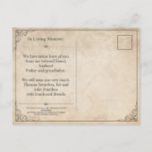 悲しみは見ることができない – 葬儀ヴィンテージカード シーズンポストカード (裏面)