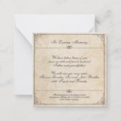 悲しみは見ることができない – 葬儀ヴィンテージカード ノートカード (裏面)