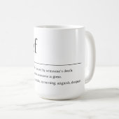 悲しみ定義マグ – ミニマリスト死別ギフト コーヒーマグカップ (正面右)