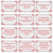 悲しみ引用文のバラコーナーフレーム赤白 シール (正面)