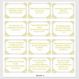 悲しみ引用文のバラコーナーフレーム黄色金ゴールド シール