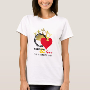 悲しみ愛クラウントーンズハートキリスト教イースターT Tシャツ