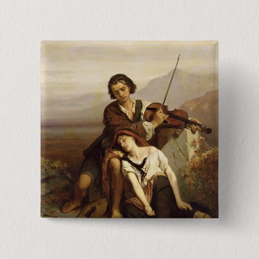 悲しみ、c.1852の心地よい 缶バッジ (正面)