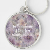 悲しむ母へのシックな花記念贈り物 キーホルダー (正面)