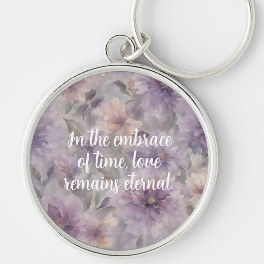 悲しむ母へのシックな花記念贈り物 キーホルダー (正面)