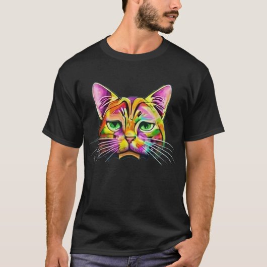 悲しカラフルい子猫Tシャツ Tシャツ (正面)