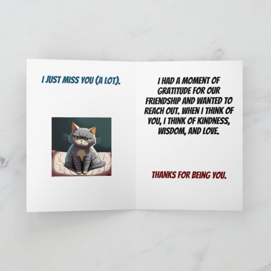 悲し考えい猫 カード (内部)