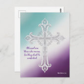 "悲し賛美む者は"マタイ5:4ポストカード ポストカード (正面/裏面)