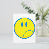 悲し間抜けい顔黄色と青 ポストカード (スタンド正面)