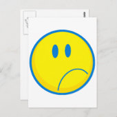 悲し間抜けい顔黄色と青 ポストカード (正面/裏面)