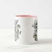 悲し食べみ:ヤギとデイジーの幸せ ツートーンマグカップ (中央)