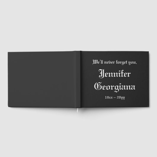 悲伝統的悲の哀悼の祈り書 ゲストブック (全面)