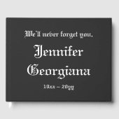 悲伝統的悲の哀悼の祈り書 ゲストブック (正面)