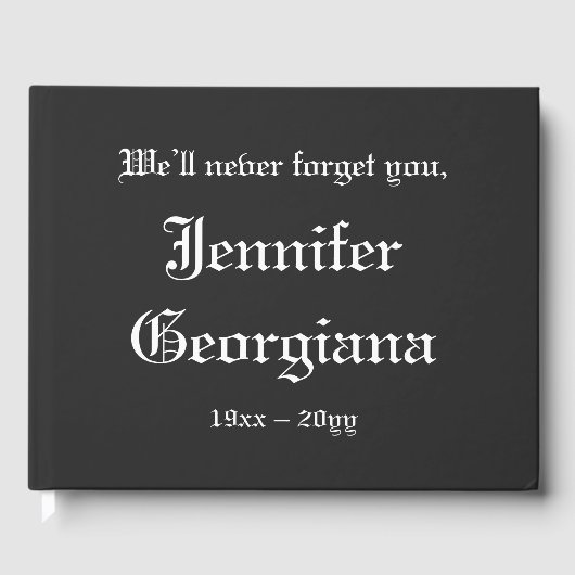 悲伝統的悲の哀悼の祈り書 ゲストブック (正面)