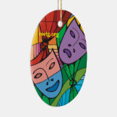 悲劇および喜劇の劇場の記号のオーナメント セラミックオーナメント (右)