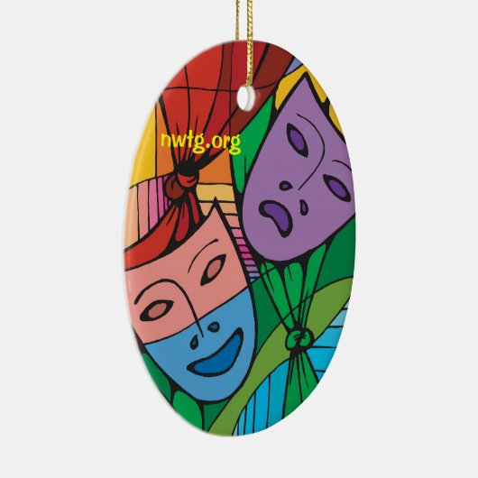 悲劇および喜劇の劇場の記号のオーナメント セラミックオーナメント (右)