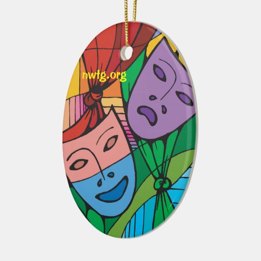 悲劇および喜劇の劇場の記号のオーナメント セラミックオーナメント (左)