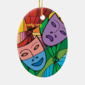 悲劇および喜劇の劇場の記号のオーナメント セラミックオーナメント (裏面)