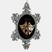 悲劇とコメディ スノーフレークピューターオーナメント (左)