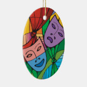 悲劇と喜劇の演劇のシンボルオーナメント セラミックオーナメント (右)