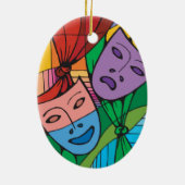 悲劇と喜劇の演劇のシンボルオーナメント セラミックオーナメント (裏面)