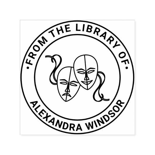 悲劇コメディシアターマスク#1図書名 セルフインキングスタンプ (デザイン)