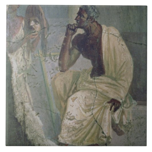 悲劇的な詩人の家からの俳優そしてマスク、 タイル (正面)