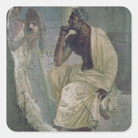 『悲劇詩人の家』の俳優とマスク。 スクエアシール (正面)