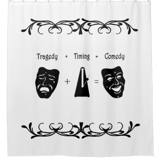 悲劇+タイミングがコメディシアターに匹敵 シャワーカーテン (正面)