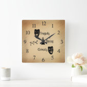 悲劇+タイミングがコメディシアターに匹敵 スクエア壁時計 (ホーム)