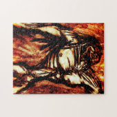 悲嘆と憂鬱の炭のスケッチオン火 ジグソーパズル (横)