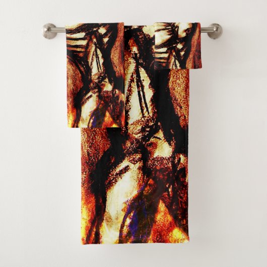 悲嘆と憂鬱の炭のスケッチオン火 バスタオルセット (インサイチュ)