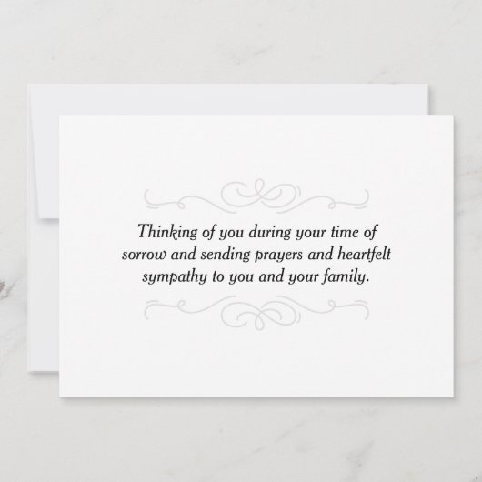 悲嘆に暮れるあなたの心に平穏が訪れますように カード (裏面)