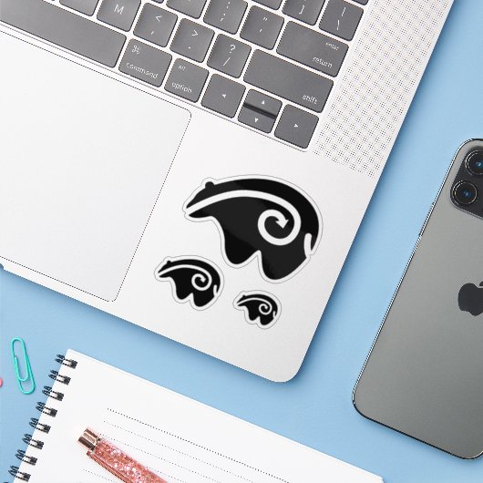 悲嘆に暮れる人 シール (ノートパソコンとiPhone)