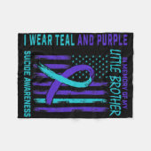 悲嘆に暮れる贈り物を失う弟の自殺アワル フリースブランケット (正面(横))