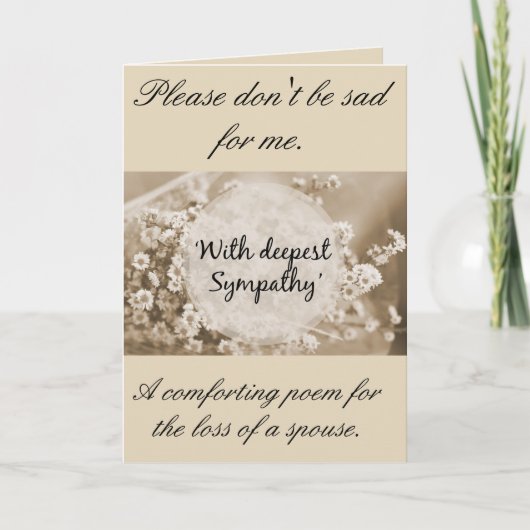 悲嘆に暮れる配偶者の同情カード。 カード (正面)