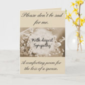 悲嘆に暮れる配偶者の同情カード。 カード (黄色い花)