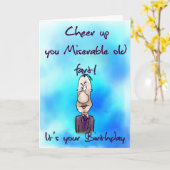 悲惨で古い屁のバースデー・カード元気づけて下さい カード (黄色い花)