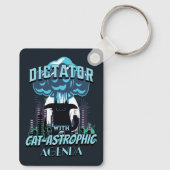 悲惨なユーモアの猫デザイン キーホルダー (裏面)