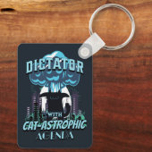 悲惨なユーモアの猫デザイン キーホルダー (裏面)