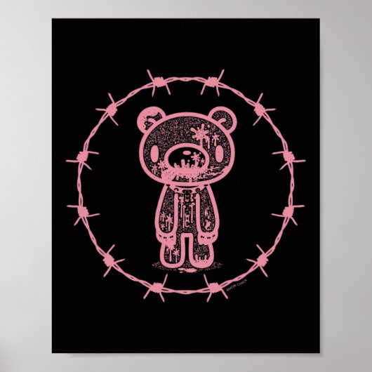 悲観的なクマのいけな灰色のワイヤーの円H ポスター (正面)