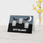 悲観的な墓地ハロウィンカード カード (黄色い花)
