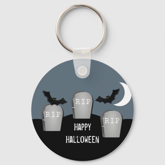 悲観的な墓地ハロウィーンキーチェーン キーホルダー (正面)
