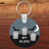 悲観的な墓地ハロウィーンキーチェーン キーホルダー (正面)