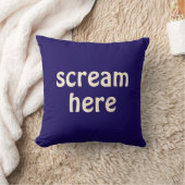 悲鳴ここおもしろい引用文ユーモア クッション (ブランケット)