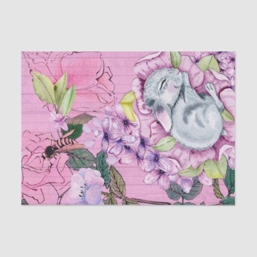 悲鳴のように可愛い眠れるベビーウサギ 薄葉紙 (正面)