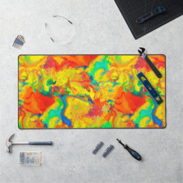 悲鳴の黄色い油と水が混ざらない デスクマット