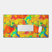 悲鳴の黄色い油と水が混ざらない デスクマット (キーボード&マウス)