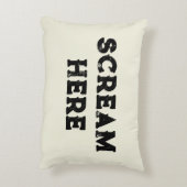 「悲鳴はこちら」タイポグラフィハロウィーンおもしろいストレス アクセントクッション (裏面(縦))